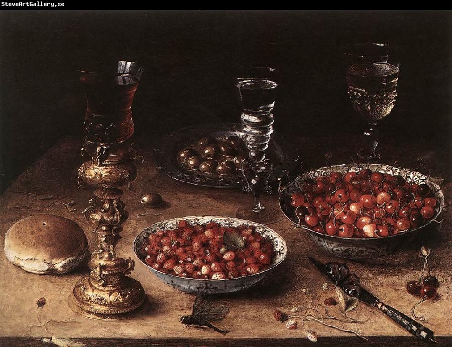 BEERT, Osias Still-Life with Cherries and Strawberries in China Bowls